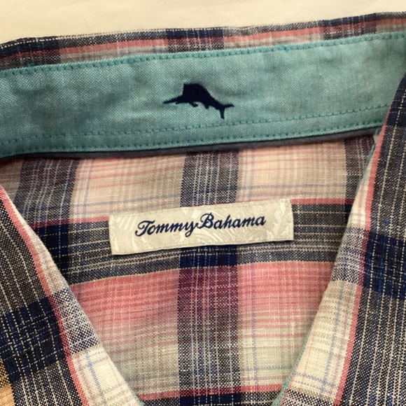 Tommy Bahama Men’s Linen Long Sleeve Button Down Plaid Shirt Size large - Picture 8 of 13